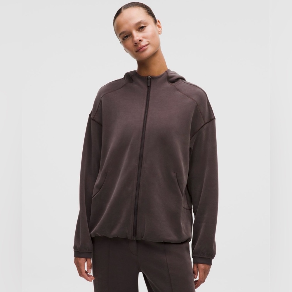 NWT Lululemon Softstreme Hoodie Full Zip Sequoia Size XS LONG